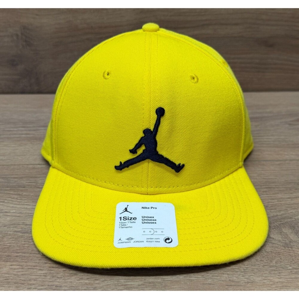 Nike Pro Jordan Jumpman Adjustable Snapback Hat Bright Yellow One Size